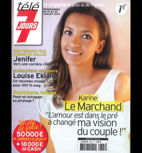 Karine Le Marchand en couverture de Télé 7 Jours, en kiosques le lundi 14 juillet 2014