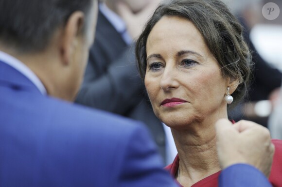 Ségolène Royal - Défilé pour la Fête nationale sur les Champs-Elysées en hommage aux sacrifice des troupes alliées dans la Première Guerre mondiale il y a cent ans. Le 14 juillet 2014.