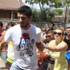 Le footballeur uruguayen Luis Suarez et sa belle Sofia Balbi à Barcelone le 18 juillet 2014.