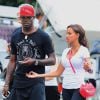 Mario Balotelli avec sa fiancée Fanny Neguesha en pleine discussion à New York le 19 juillet 2014
