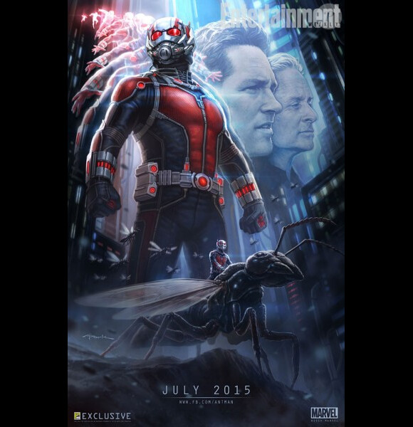 Affiche-teaser d'Andy Park pour le film Ant-Man, en vue du Comic-Con 2014 de San Diego.