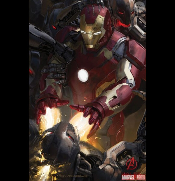 Image teaser Ryan Meinerding pour Avengers 2 pour le Comic-Con 2014 de San Diego.
