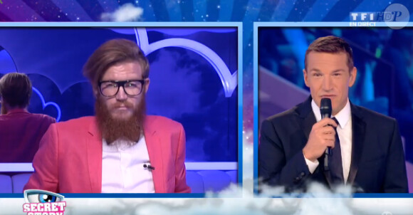 Geoffrey est le complice des internautes dans l'hebdo de Secret Story 8, sur TF1, le vendredi 25 juillet 2014