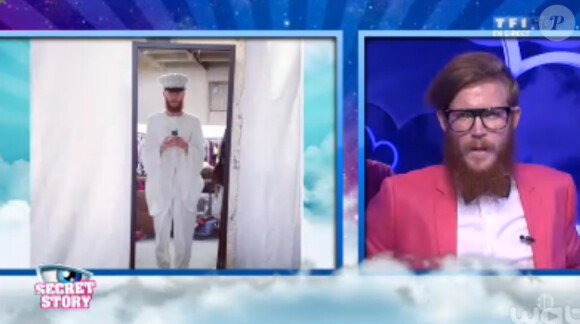 Geoffrey est le complice des internautes dans l'hebdo de Secret Story 8, sur TF1, le vendredi 25 juillet 2014