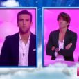 Leila et Aymeric face à Stéfan et Sara dans l'hebdo de Secret Story 8, sur TF1, le vendredi 25 juillet 2014