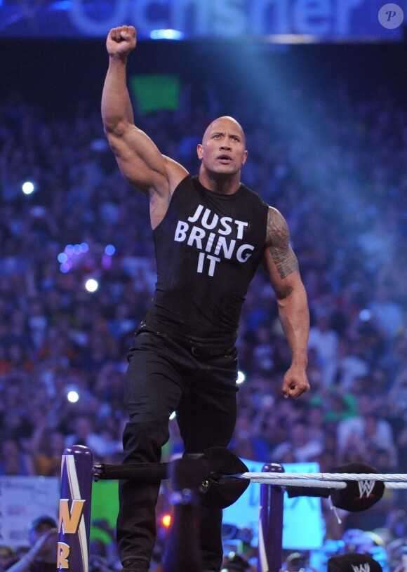 Dwayne 'The Rock' Johnson lors de WrestleMania 30 au Mercedes-Benz Superdome de la Nouvelle-Orléans, le 6 avril 2014