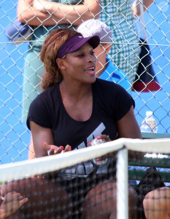 Serena Williams lors d'un entraînement au complexe sportif de Stella Maris à Umag, le 18 juillet 2014