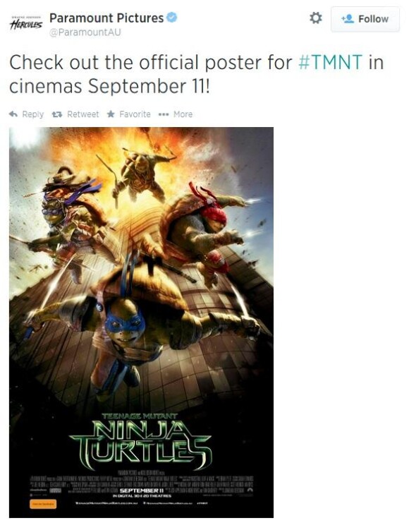 L'affiche du scandale pour Ninja Turtles.