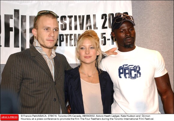Heath Ledger, Kate Hudson et Djimon Hounsou au Festival de Toronto pour présenter Frères du désert en 2002