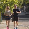 Exclusif -  Geri Halliwell et son compagnon Christian Horner font du jogging à Londres, le 31 juillet 2014. 