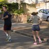 Exclusif -  Geri Halliwell et son compagnon Christian Horner font du jogging à Londres, le 31 juillet 2014.
