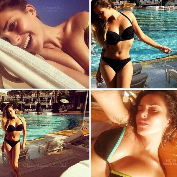 Clara Morgane très sexy en bikini à Las Vegas, dans son hotel le Encore, en juillet 2014