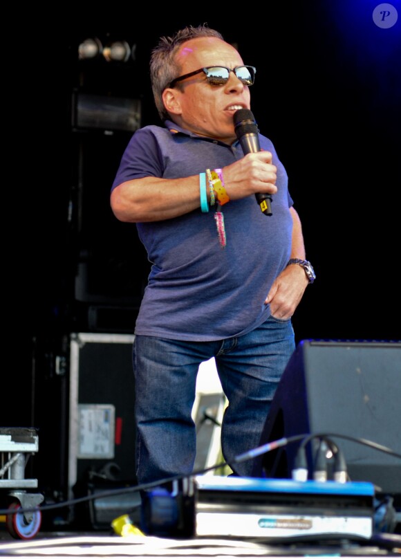 Warwick Davis fait le show au Camp Bestival à Lulworth Castle, le 3 août 2014.