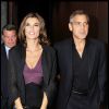 Elisabetta Canalis et George Clooney, à Milan, le 28 septembre 2010.