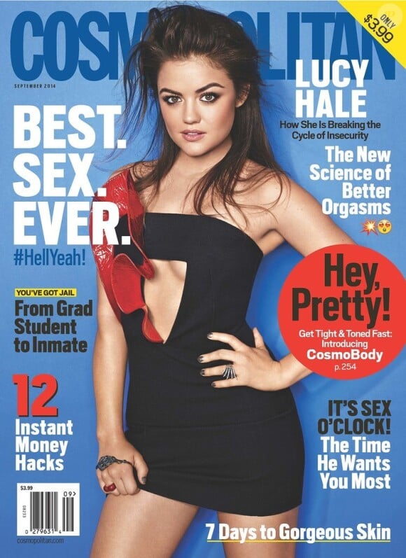 Lucy Hale en couverture du magazine Cosmopolitan.