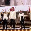 Michael Palin, Terry Gilliam, John Cleese, Terry Jones et Eric Idle - Première du nouveau spectacle des Monty Python à Londres le 1er juillet 2014