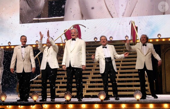 Michael Palin, Terry Gilliam, John Cleese, Terry Jones et Eric Idle - Première du nouveau spectacle des Monty Python à Londres le 1er juillet 2014
