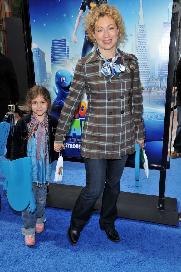 Alex Kingston et sa fille à la première de 'Monsters vs. Aliens' à Los Angeles, le 22 mars 2009.