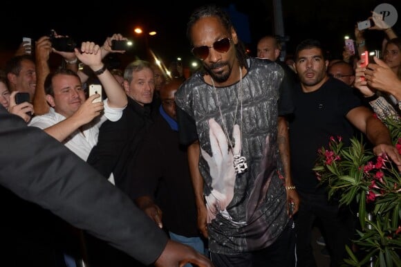 Le chanteur Snoop Dogg arrive au VIP Room de Saint-Tropez. Le 5 août 2014.