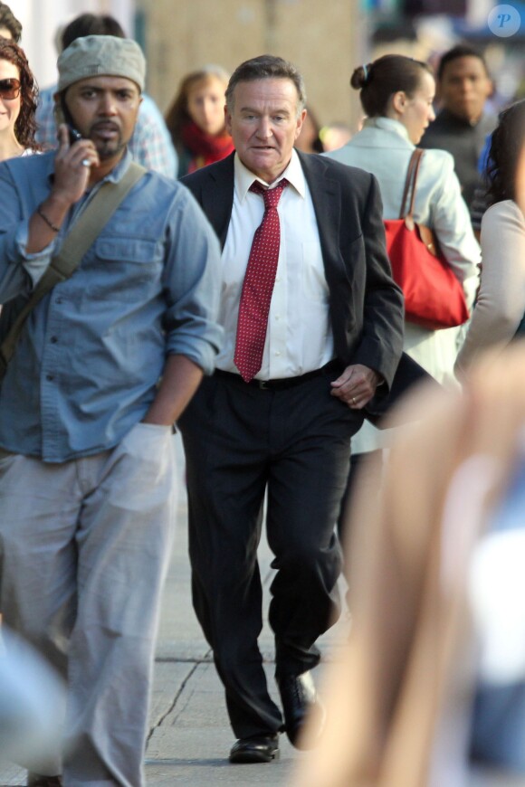 Robin Williams sur le tournage de The Angriest Man in Brooklyn le 10 septembre 2012 à New York