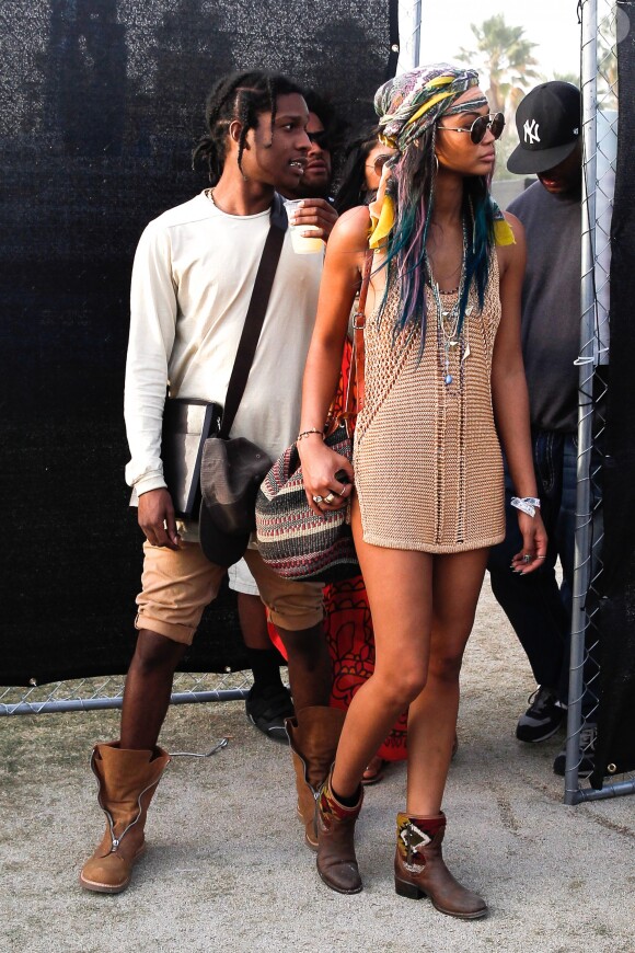 Chanel Iman et A$AP Rocky à Coachella. Le 12 avril 2014.
