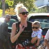 La popstar Gwen Stefani, son mari Gavin Rossdale et leurs fils Kingston et Apollo Rossdale profitent d'une journée ensemble à Los Angeles, le 15 août 2014.