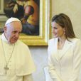  Le pape Fran&ccedil;ois recevait le roi Felipe VI et la reine Letizia d'Espagne au Vatican, le 30 juin 2014 