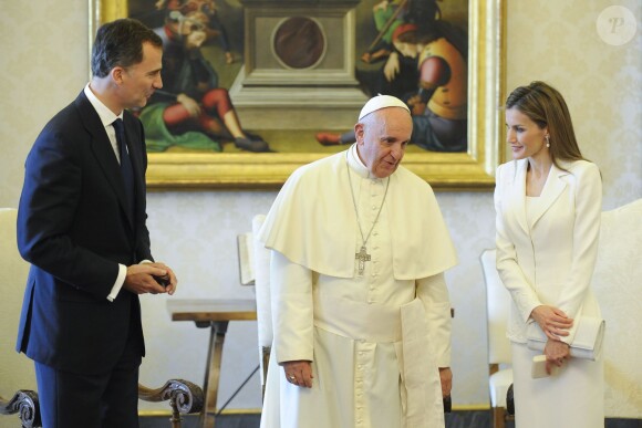 Le pape François recevait le roi Felipe VI et la reine Letizia d'Espagne au Vatican, le 30 juin 2014