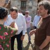 Le tournage du film d'Emir Kusturica avec Monica Bellucci à Trebinje, dans le sud de la Bosnie - 20 août 2014. Le président de la République serbe de Bosnie Milorad Dodik est venu saluer l'équipe.