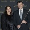 Willy Sagnol et sa femme Charlotte-Gwendoline - 65ème édition des Cravaches d'Or au Théâtre des Champs-Elysées à Paris le 14 mars 2014.