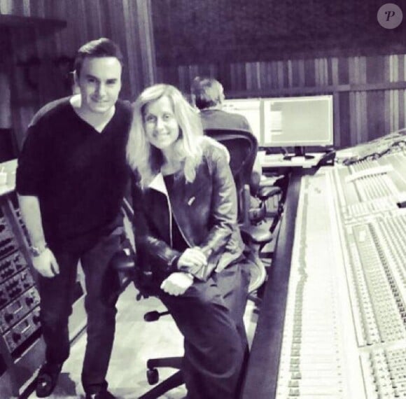 Lara Fabian et Mustafa Ceceli en studio, le 30 juillet 2014.