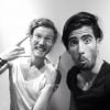 Geoffrey et Stéfan, candidats de Secret Story 8, se sont réconciliés. Août 2014.