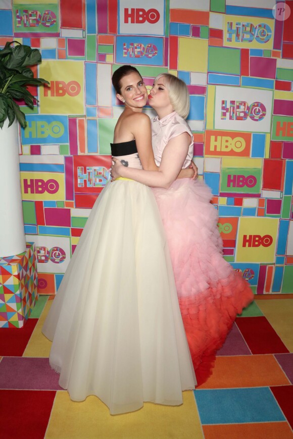Lena Dunham et Allison Williams lors de la "HBO Emmy Afterparty" à Los Angeles, le 25 août 2014.