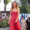 Julie Gayet sur le tapis rouge de la Mostra de Venise, à l'occasion de la projection du film Birdman en ouverture du festival, le 27 août 2014