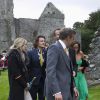 Orlando Bloom en bonne compagnie au mariage de l'actrice Flora Montgomery et du restaurateur danois Soeren Jessen le 30 août 2014 à Greyabbey, en Irlande du Nord.