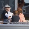 Exclusif - Madonna, sa fille Lourdes et des amis en vacances sur un yacht à Formentera, le 19 août 2014.