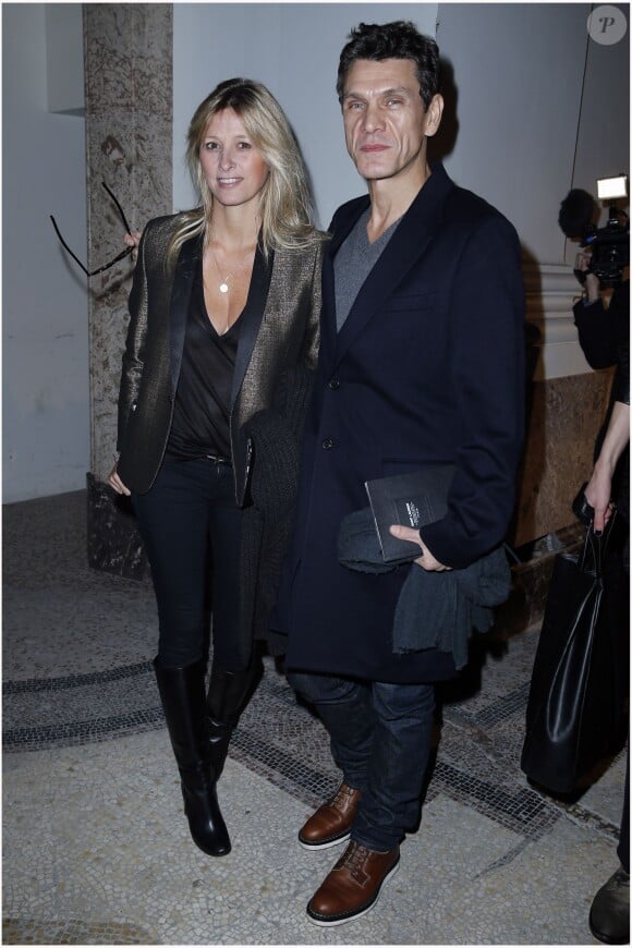 Marc Lavoine et son épouse Sarah à Paris le 20 janvier 2013.