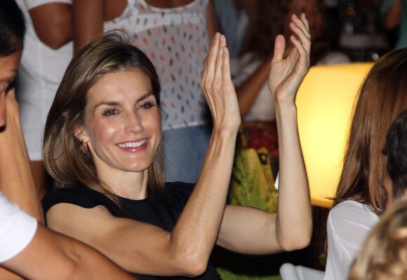 Exclusif - La reine Letizia d'Espagne a assisté au concert de Jaime Anglada à Palma de Majorque, en Espagne, le 30 août 2014.