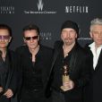  U2 &agrave; la soir&eacute;e Netflix apr&egrave;s les Golden Globe Awards &agrave; Los Angeles, le 12 janvier 2014. 