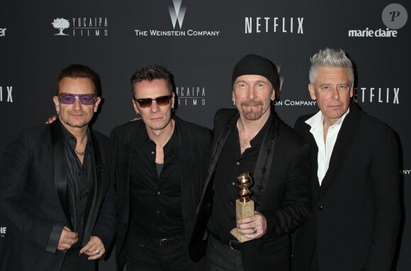 U2 à la soirée Netflix après les Golden Globe Awards à Los Angeles, le 12 janvier 2014.