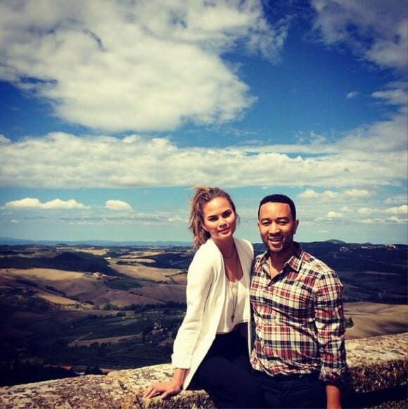 Chrissy Teigen et John Legend, en vacances en Toscane. Septembre 2014.