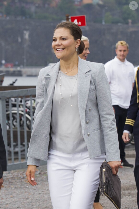 La princesse Victoria de Suède lors d'un séminaire sur le développement durable en mer Baltique le 10 septembre 2014 à Stockholm