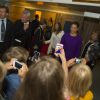 La princesse héritière Victoria et le prince Daniel de Suède étaient en visite à Umea, Capitale européenne de la Culture, le 11 septembre 2014. Le couple princier a notamment découvert le Parc des Sculptures et le Musée des Guitares.