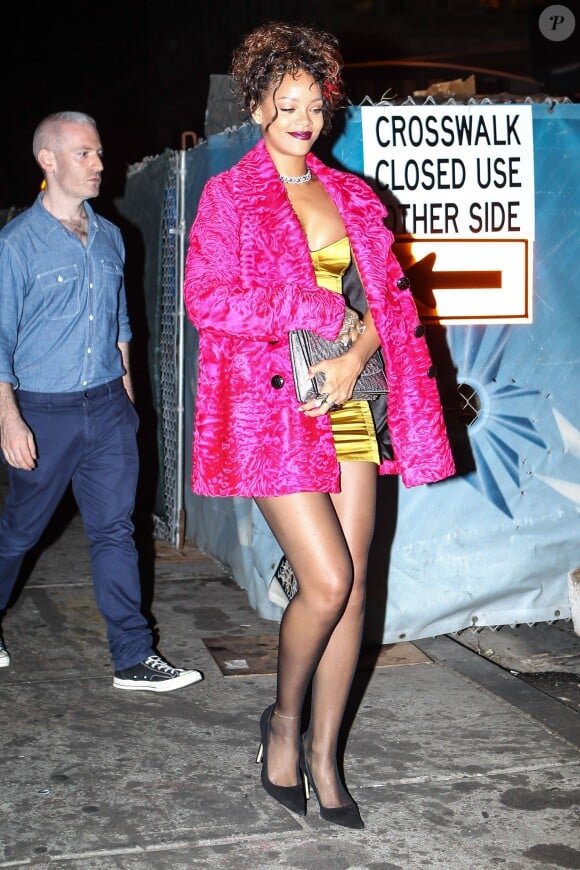 Rihanna et son styliste Mel Ottenberg à New York, le 11 septembre 2014.