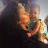 Rihanna et sa nièce Majesty, fille de sa cousine Noella Alstrom, lors d'un shooting photo à New York. Le 11 septembre 2014.