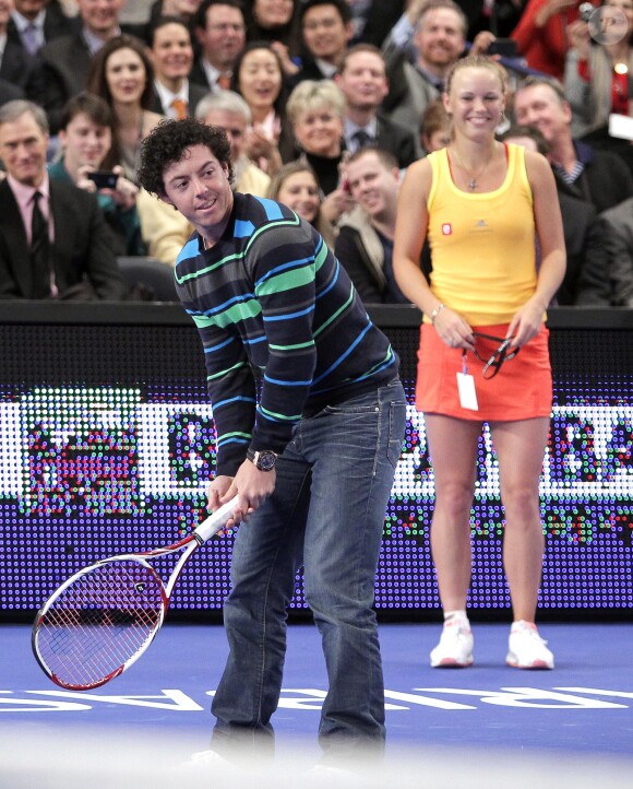 Rory McIlroy et son ex-fiancée Caroline Wozniacki au BNP Paribas Showdown au Madison Square Garden de New York le 5 mars 2012