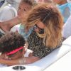 Beyoncé et sa fille Blue Ivy à Antibes, le 9 septembre 2014.