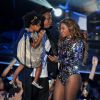 Jay Z, Beyoncé et leur fille Blue Ivy lors des MTV Video Music Awards 2014. Inglewood, le 24 août 2014.