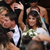 Elisabetta Canalis et Brian Perri à leur mariage, Sassari, Sardaigne, le 14 septembre 2014.