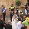 Elisabetta Canalis lors de son mariage avec Brian Perri à Sassari, Sardaigne, le 14 septembre 2014.